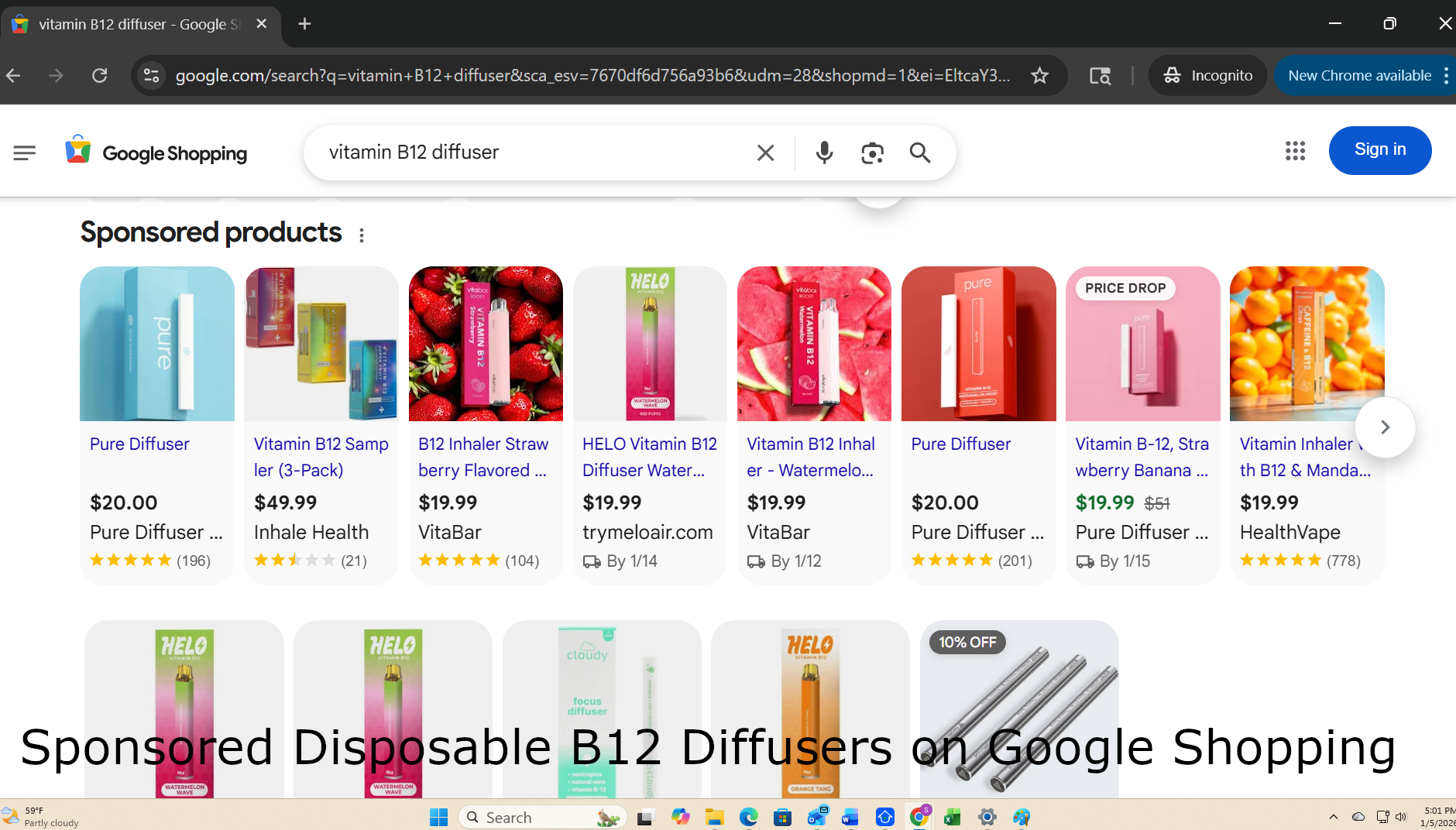 Vitamin B12 Refillable Diffuser Kit, Equivalent to 30 Disposable Diffu Inhale Wellness Diffusers for Aromatherapy Vitamin B12 Refillable Diffuser Kit, Equivalent to 30 Disposable Diffu Inhale Wellness Diffusers for Aromatherapy